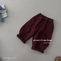 儿童加绒长裤红色百搭韩版棉布工装裤男女童潮款裤子休闲时尚潮裤