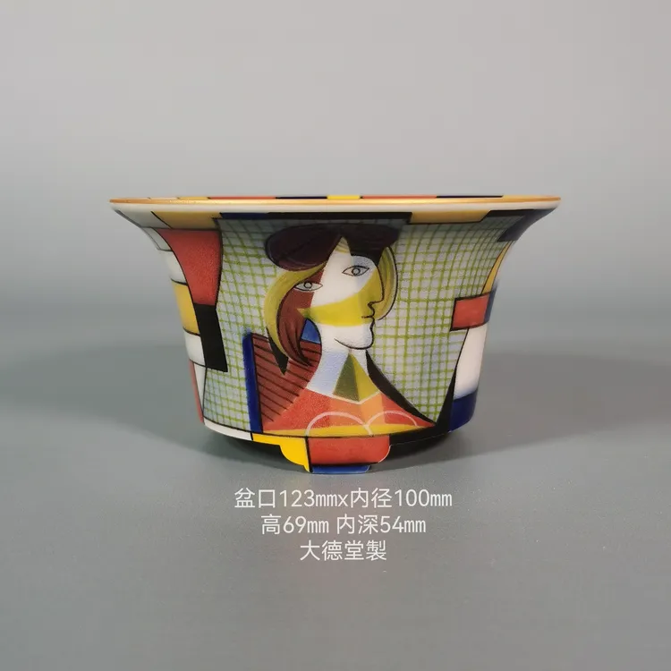 釉盆手工坯手绘釉下五彩Picasso系列 盆景 园艺 绿植 茶生活
