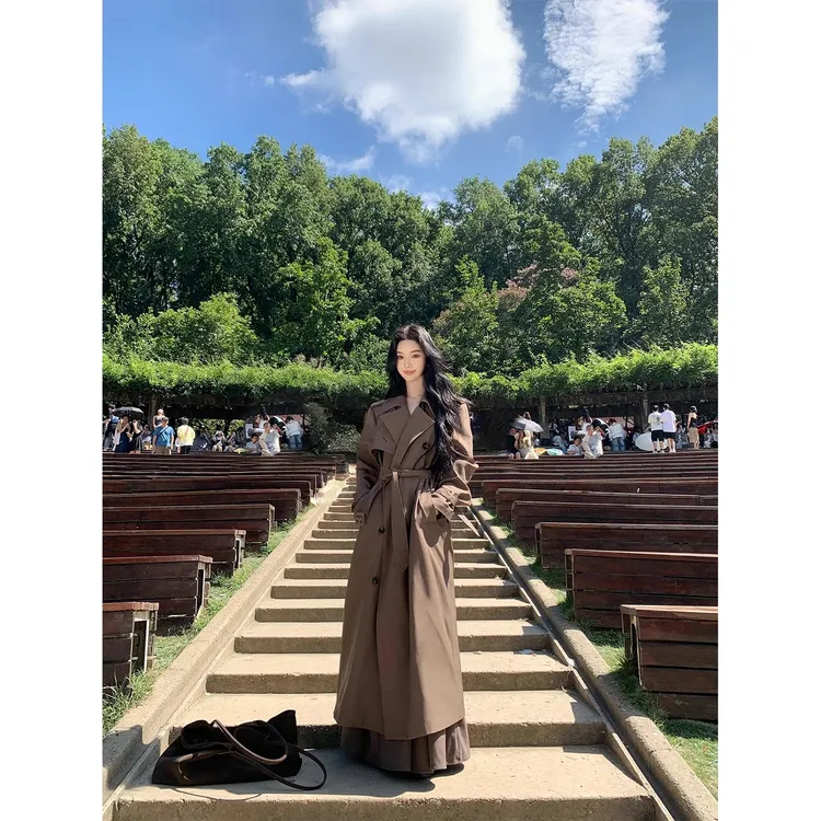 有洧Youwe 巨好看的风衣2025新款秋季中长款早秋卡其色外套2050