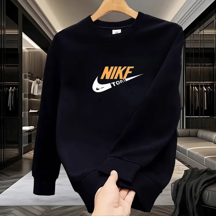 NK卫衣男春秋季2025新款潮牌宽松休闲百搭圆领运动打底衫套头上衣