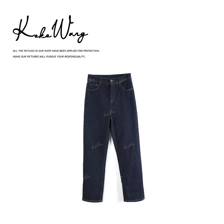 KOKO WANG 秋冬高级感95白鹅绒明线显瘦百搭牛仔裤 N0345K22K04
