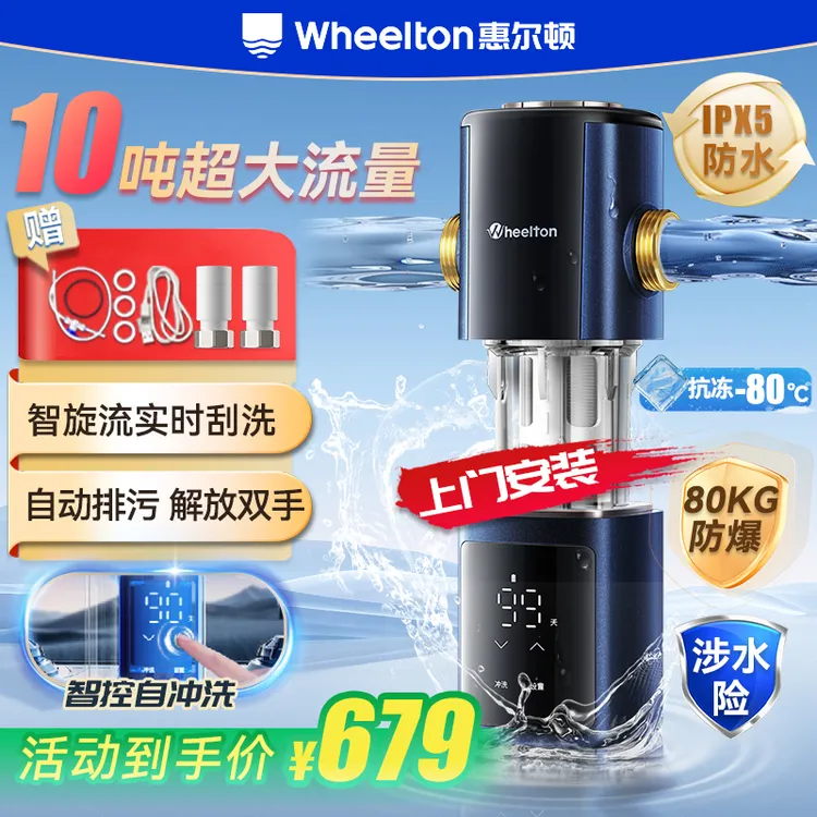 惠尔顿智能前置过滤器全自动反冲洗大流量全屋中央净水机P0063