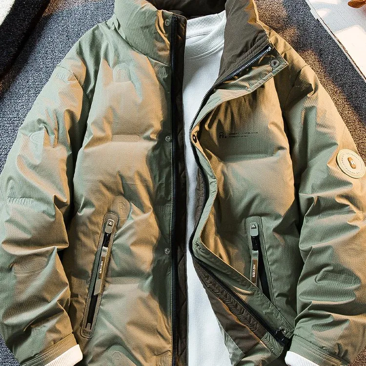 【香港CUFK&轻奢男装】领羽绒服男士潮牌保暖加厚短款羽绒夹克外套