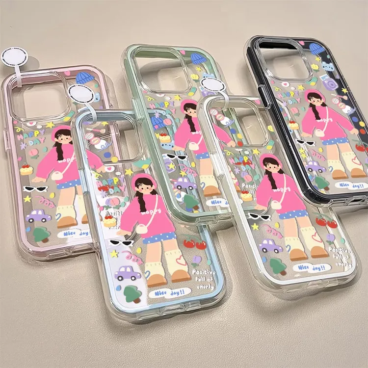 快乐女孩适用iPhone16promax手机壳苹果15新款14防摔13软12多巴胺