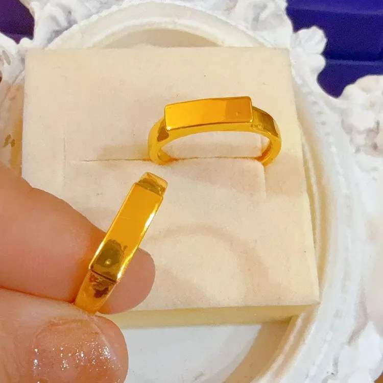 铜合金戒指 铜合金精美时尚光面简约气质情侣百搭戒指对戒09281