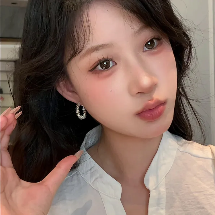 铜合金耳饰 碎银小圈素圈新款高级个性百搭圈圈女简约时尚
