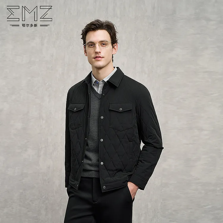 EMZ【热特姆棉&轻盈保暖】冬季商务休闲棉衣男经典翻领沉稳大气棉服