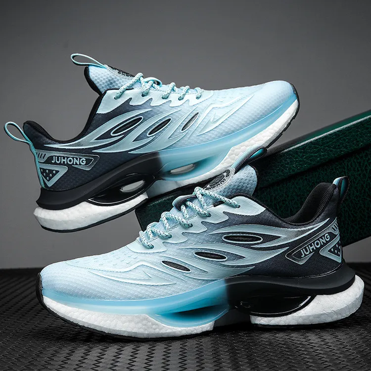 跨境男鞋夏季网面透气防滑爆米花运动鞋初中生中考体测专用跑步鞋