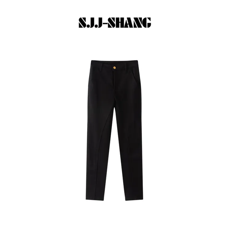 SJJ-SHANG【马术裤】宝宝小丽复古水洗马术分割线牛仔裤q135719p