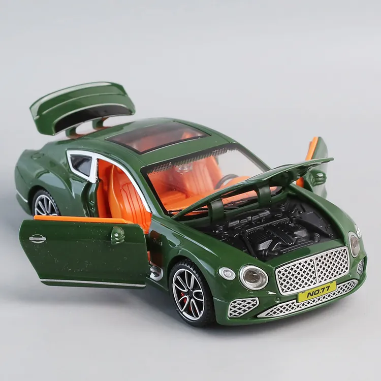 四开门宾利欧陆车模儿童仿真玩具车惯性耐摔灯光音乐小汽车模型