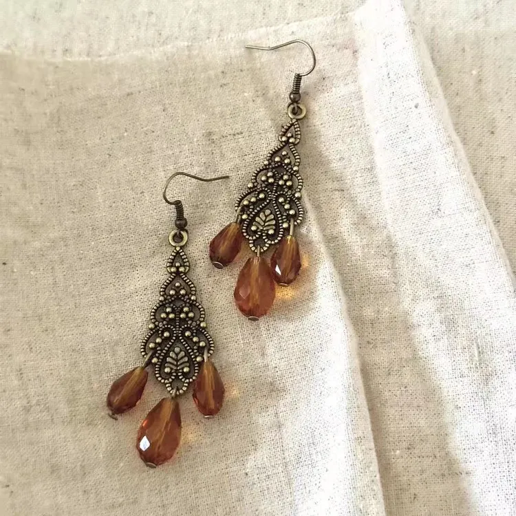 复古波西米亚流苏耳环度假风小众独特长款耳坠民族风时尚气质耳饰