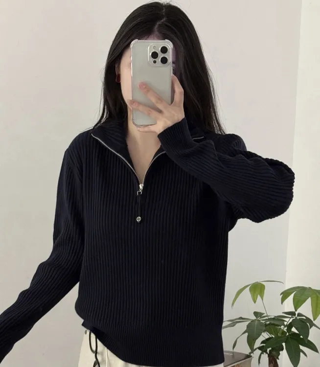 2025冬季内搭毛衣拉链款套头衫休闲时尚百搭均码毛衣