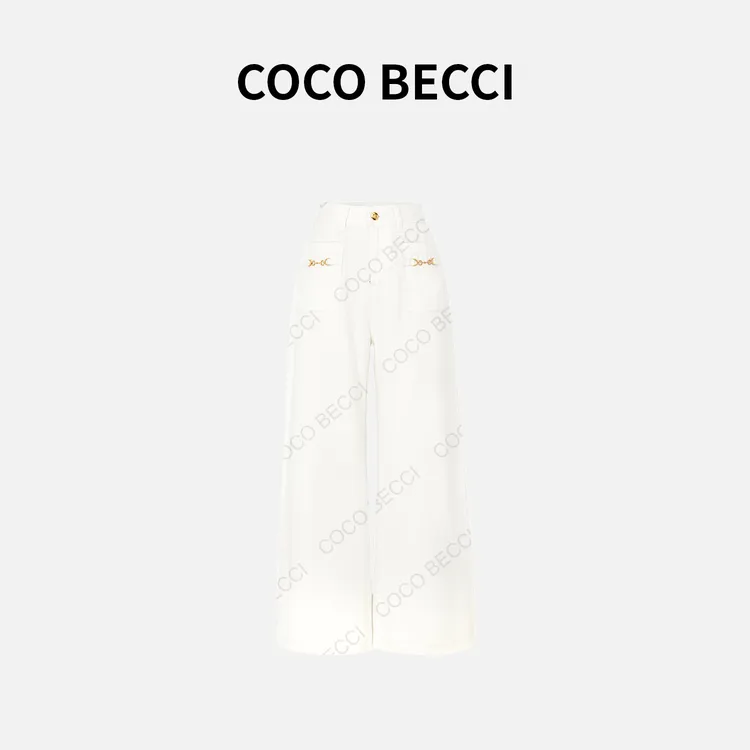 COCO BECCI【小白牛】休闲舒适百搭牛仔阔腿裤YT25JS620007