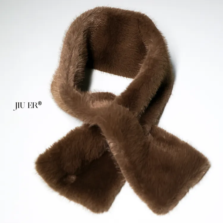 JIUER法式厚款氛围感毛毛纯色秋冬季百搭加厚保暖围巾21244