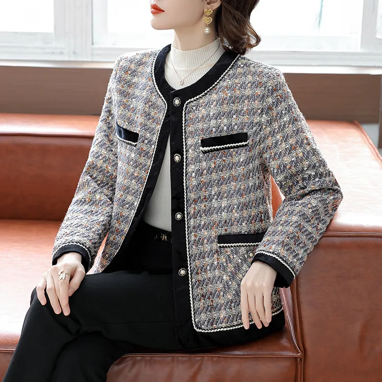 时尚妈妈装小香风外套春秋款2025新款洋气中老年女装高级感上衣服