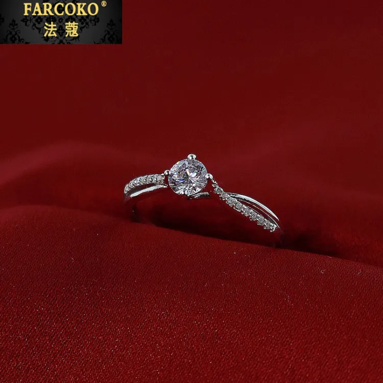 FARCOKO/法蔻戒指女款简约气质求婚钻戒情人节七夕礼物送女友老婆