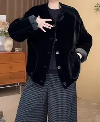 欧尼私服 2025秋冬新款丝绒双面穿外套显瘦宽松百搭上衣2509C6325