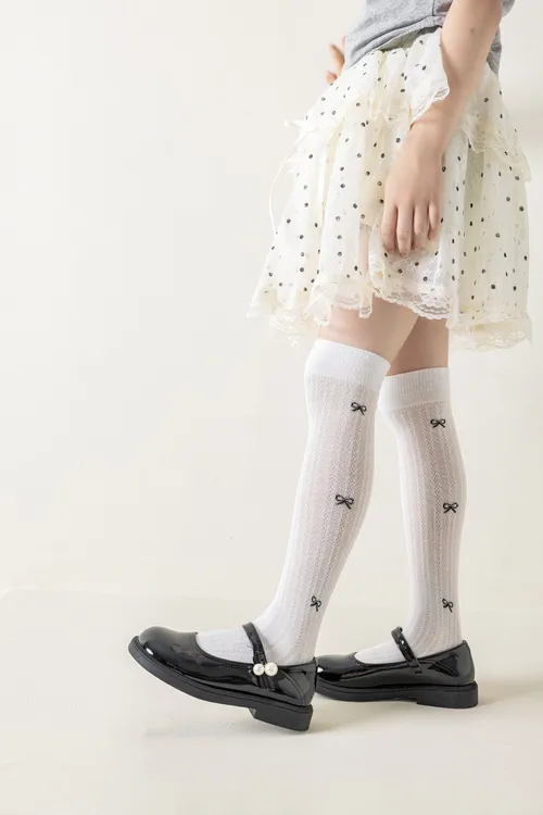 女童长筒袜夏季薄款网眼防蚊袜宝宝儿童袜子女春秋高筒过膝长袜nn