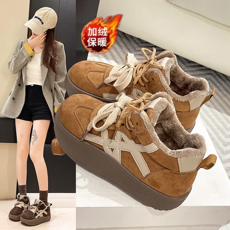 冬季增高保暖德训鞋时尚休闲鞋雪地靴短靴冬加绒百搭