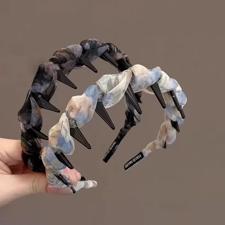 复古甜美波浪高颅顶发箍女2025新款高端洗脸发饰气质头箍防滑发卡