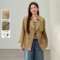 【时髦设计感莱赛尔风衣】纤莉秀大码女装秋季气质时尚QJ3705