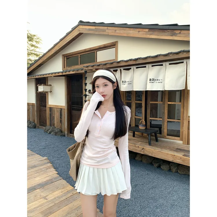 【简约公式】莱赛尔仿羊毛长袖T恤女早秋修身显瘦上衣C 9376#