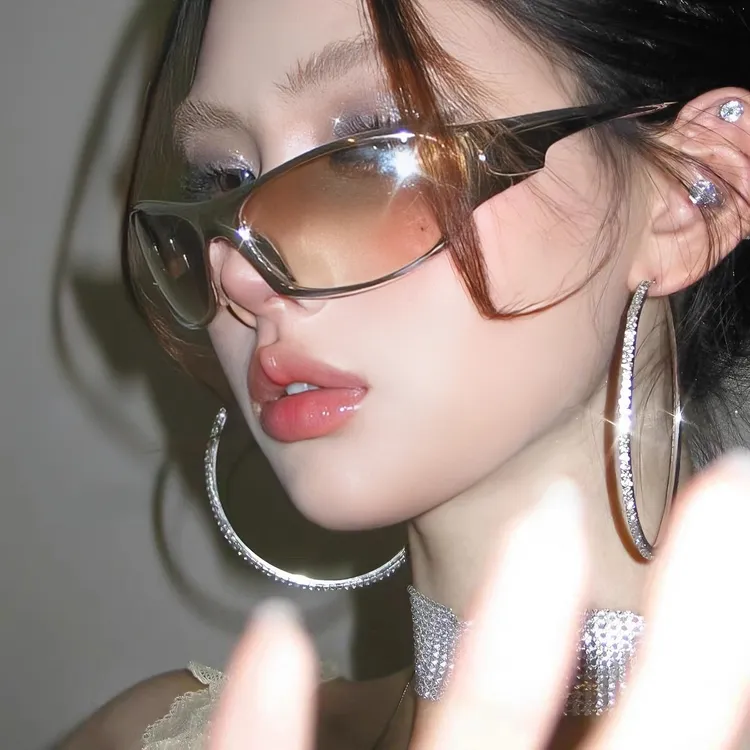 欧美范超大性感复古经典大圈圈满钻洋气百搭细钻显脸小大耳环hoop