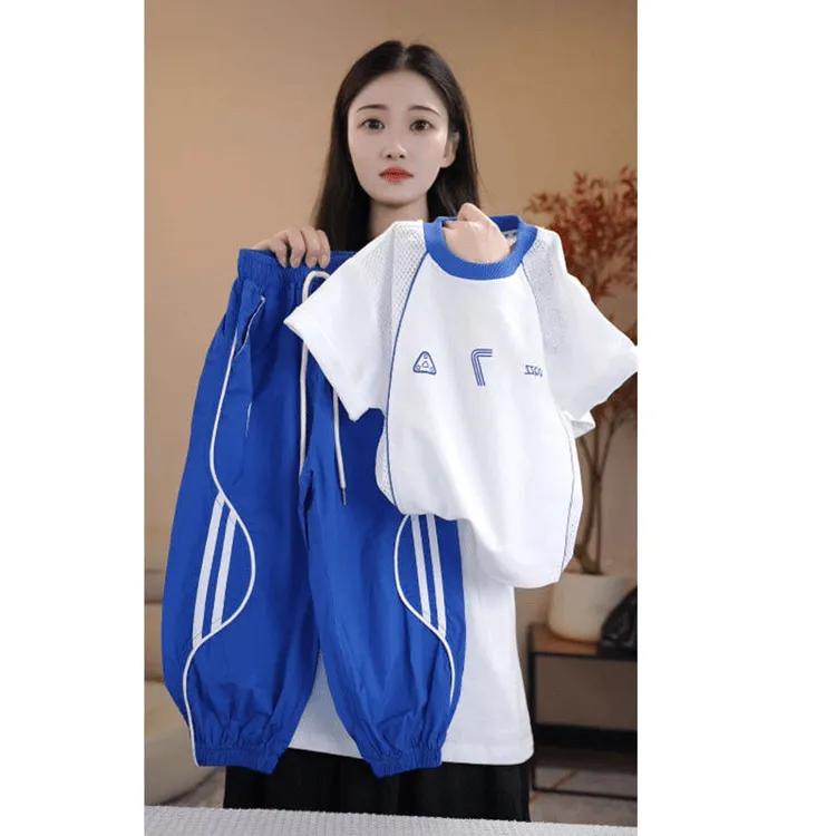 男童儿童夏装薄款时尚宽松极简风夏季男女炸街运动风套装中大童潮