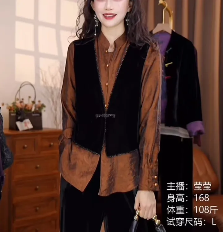 网红潮流时髦设计百搭显瘦小衫早秋新款休闲洋气假两件上衣9058