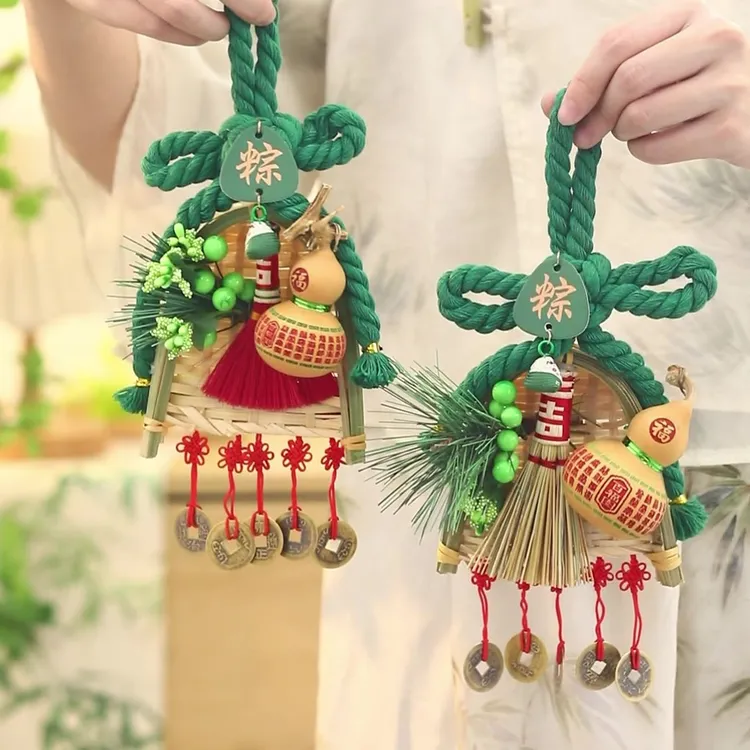 大师推荐端午节挂饰手工编织节日送礼礼品装饰入户门扫把艾草挂件