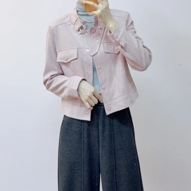 GJ春秋时尚韩系甜酷夹克百搭立领休闲短款显瘦外套195