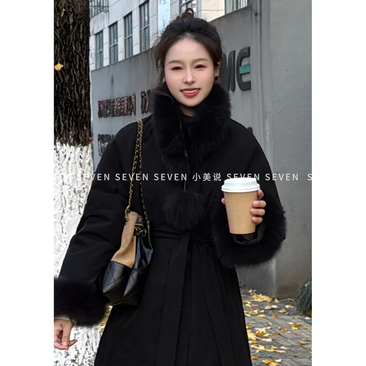 ⑦七七146小个子冬季狐狸毛领围脖小美说