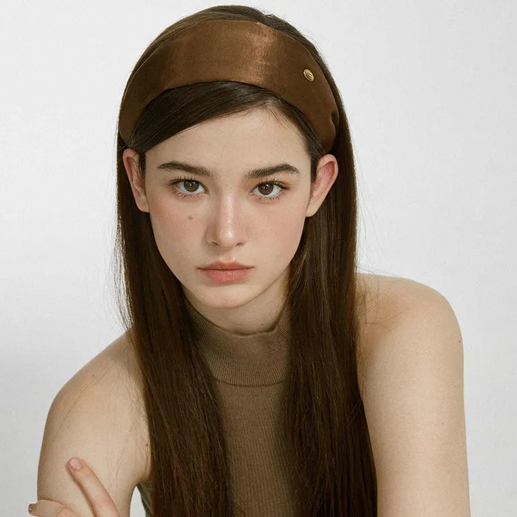 秋日布谷~法式复古缎面光色秋冬高级感宽版发箍2025新款气质头饰