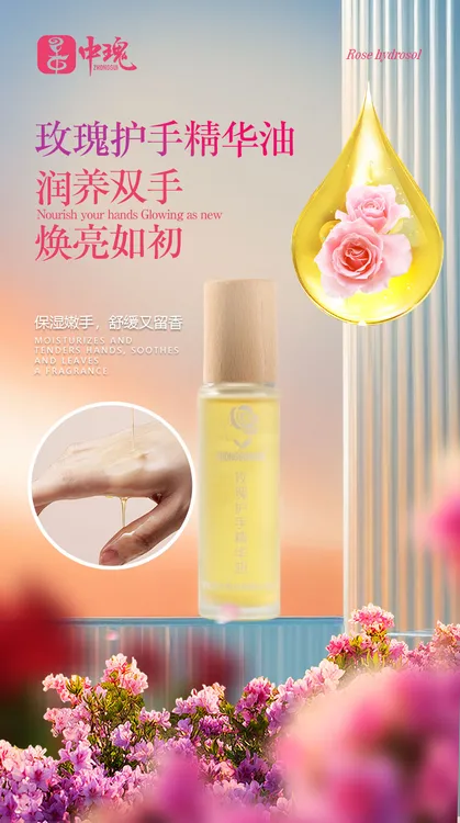玫瑰护手精华油保湿紧致护肤滋养护手精油男女可用舒缓精油香氛