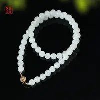 【青海料】白玉世家-朝露凝华/18K金白玉女神链约8mm