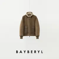 BAYBERYL老贝罗伦*拼接时髦百搭立领秋冬一体皮衣PY5H2803-9/28