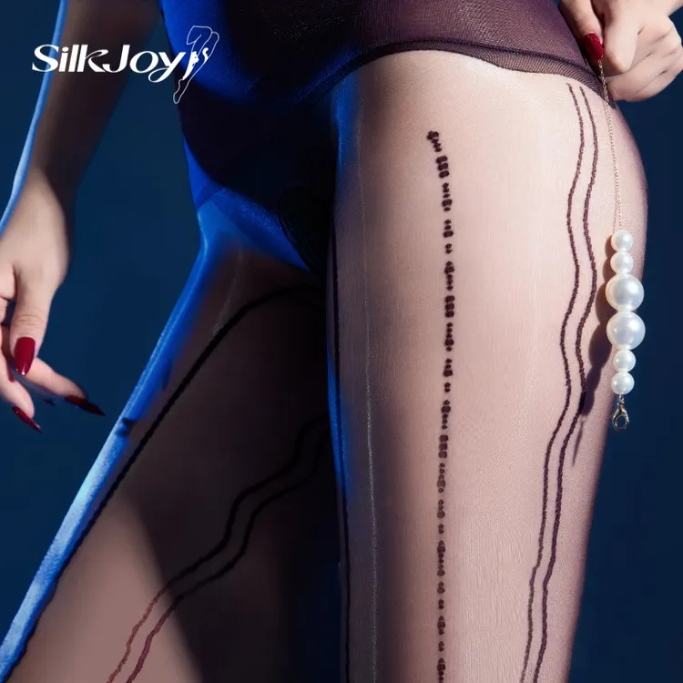 「电波」Silk Joy珍珠0D极光电波纹丝袜性感超薄透亮带脚形御姐黑丝