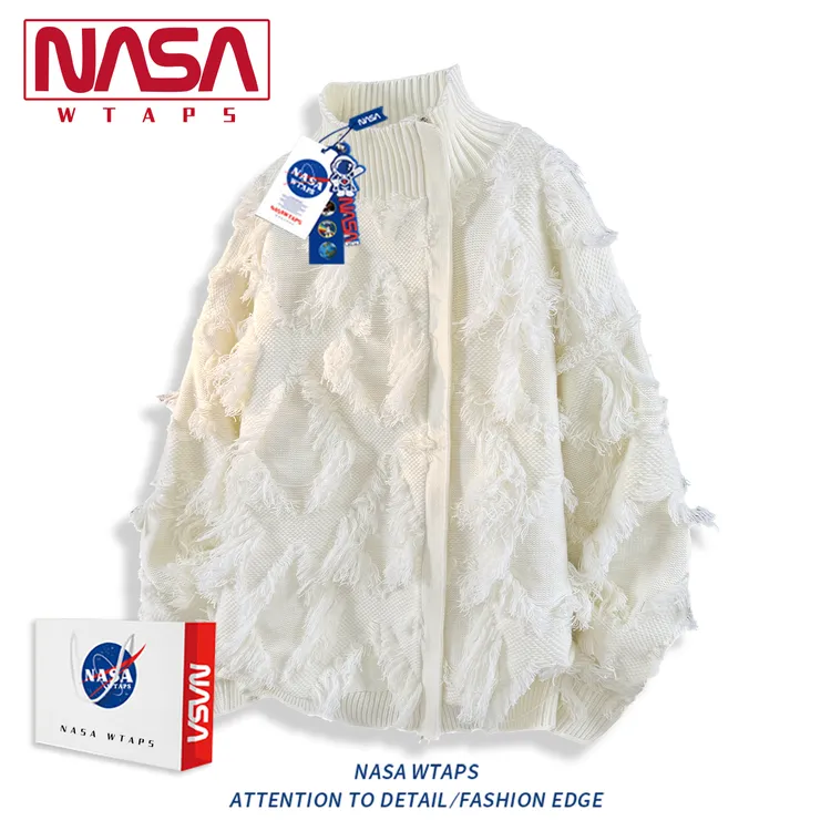 NASA WTAPS立领毛衣男款秋季流苏提花设计感针织衫高级感男生衣服