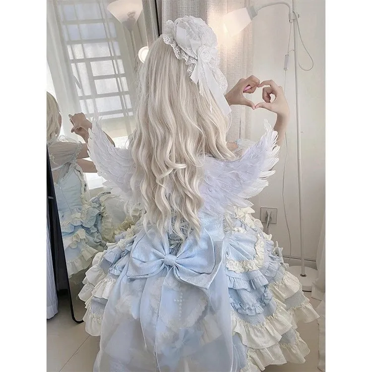 芙蝶结设计日常轻lolita公主挂脖洋装jsk连衣蓬蓬裙大全套现货发