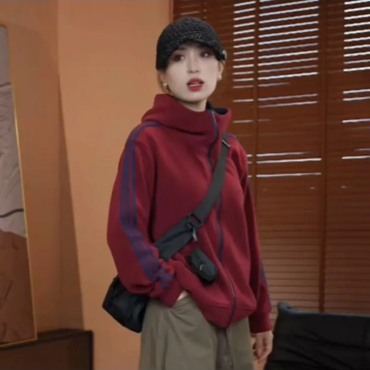 2025新款秋冬加绒加厚休闲宽松外套1015百搭