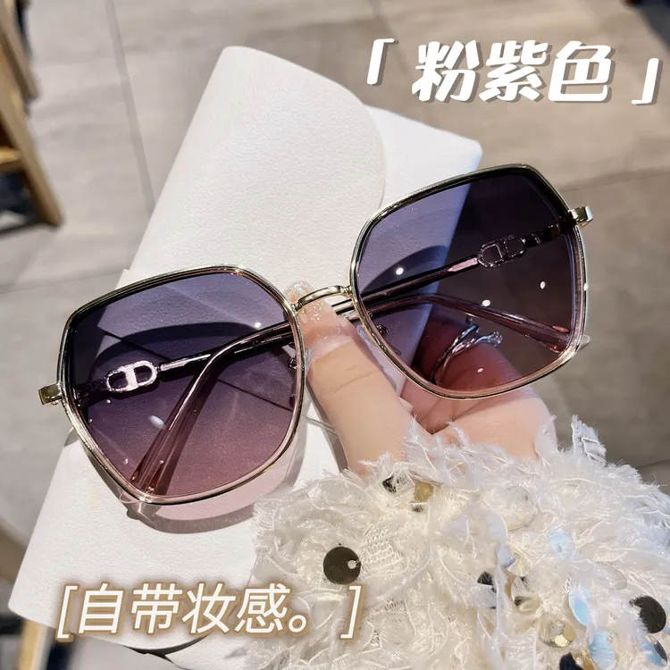 时尚新款自带妆感时尚大框墨镜防晒防紫外线大脸显瘦高清太阳镜