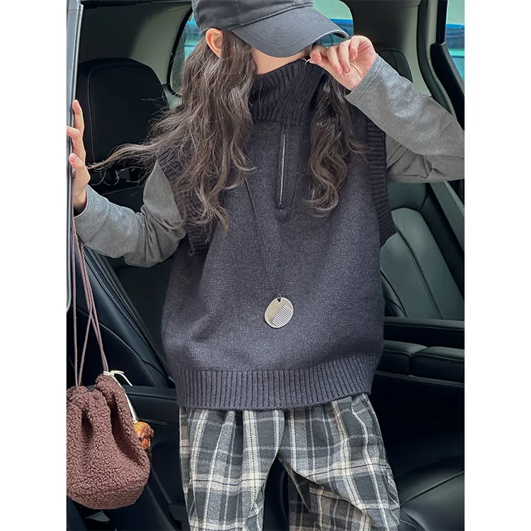 K27163孙小美女童毛衣马甲秋冬装2025新款针织加厚坎肩衣服潮