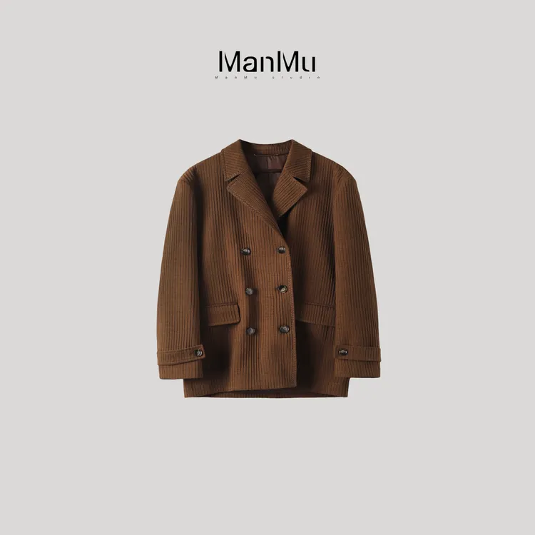 满目ManMu 【张琪专属】秋季高级定制老钱风竖条纹西装外套350259