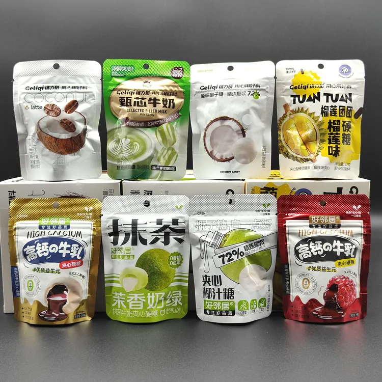 格力奇27g爆浆夹心椰子糖抹茶糖榴莲糖生椰拿铁好邻居抹茶糖椰子