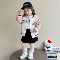 【橘子树】女童新款粉色拼接长袖圆领棒球服外套j25145