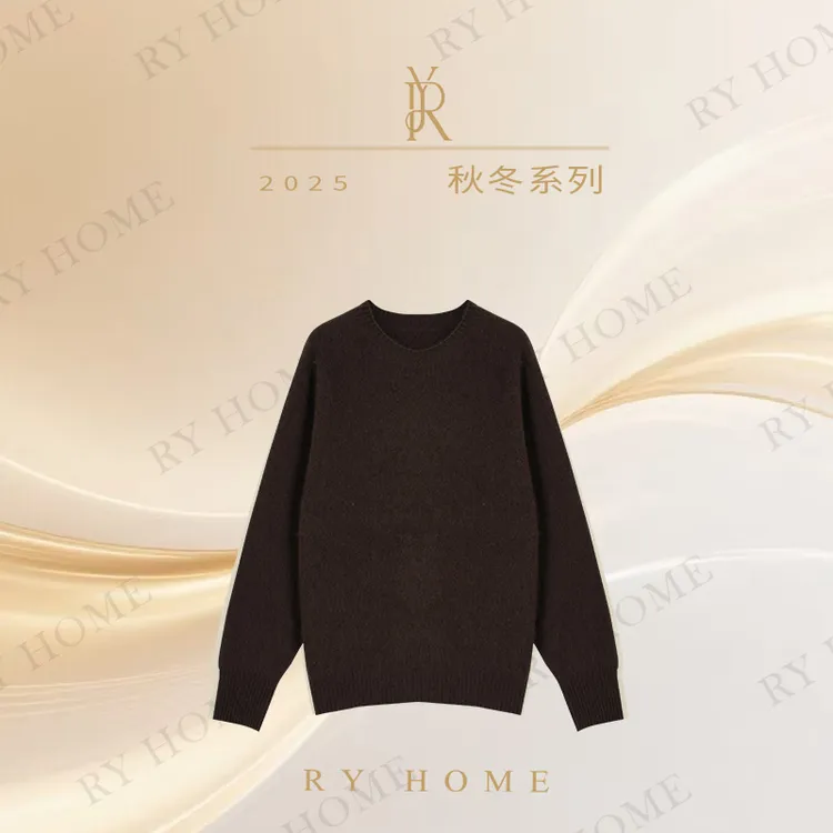 【容雨RYHOME】羊绒羊毛混纺多巴胺圆领毛衣253M3072