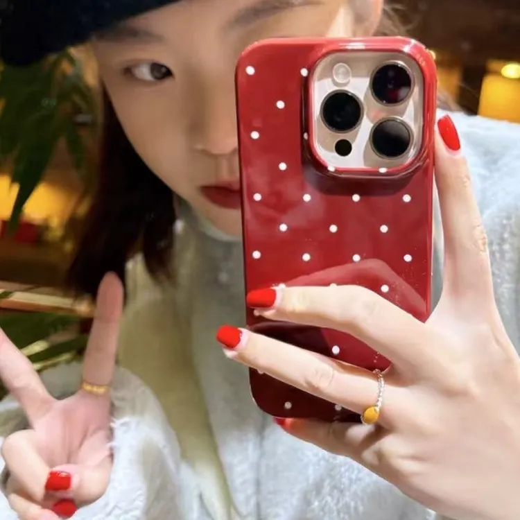 ins复古波点适用苹果iPhone17promax手机壳16/15/14果冻iPhone13