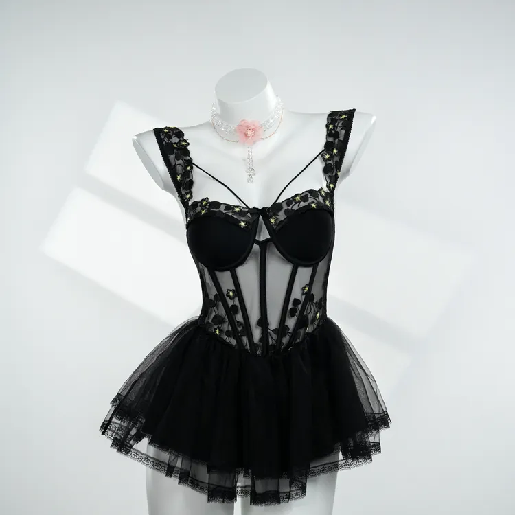 花火【90-220斤】性感纯欲元气甜美显瘦蕾丝高级大码睡裙 G5236