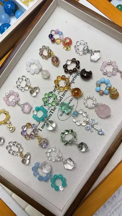 水晶DIY跑环金发晶多宝紫锂柠檬黄手工时尚百搭