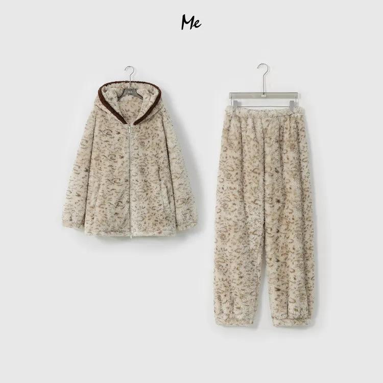 ME【绒绒豹居家套装】超软泰迪毛感保暖舒适百搭休闲套装MESA6149